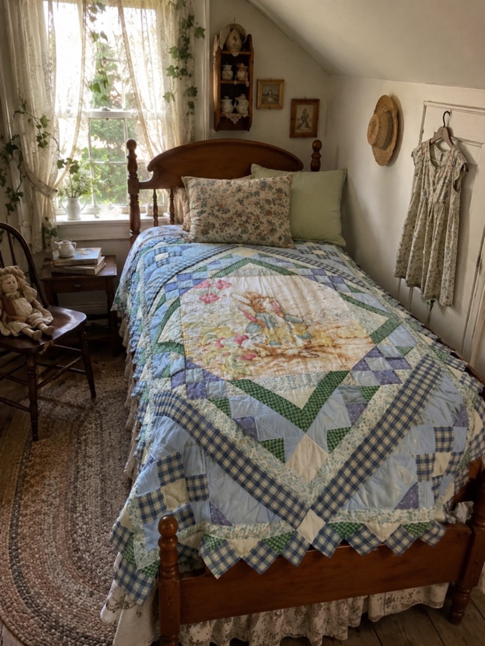Vintage Peter Rabbit Beatrix Potter Frederick Warne & Co. 1999 Twin Size Quilt